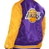 Purple and Gold Renegade LA Lakers Full-Snap Varsity Satin Jacket