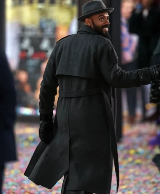 LaKeith Stanfield Play Dirty 2025 Black Trench Coat Shop Now