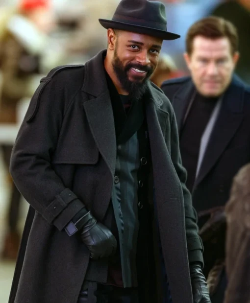 LaKeith Stanfield Play Dirty 2025 Black Trench Coat