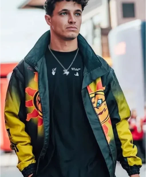 F1 Grand Prix of Italy 2025 Lando Norris Valentino Rossi Black and Yellow Jacket