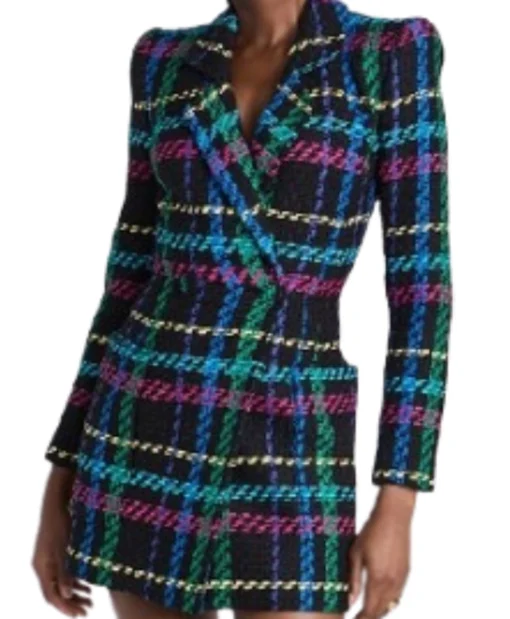 Vanessa McBride Beyond the Gates 2025 Lauren Buglioli Multicolor Tweed Blazer Dress