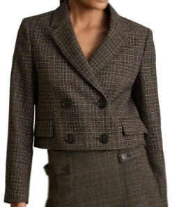 Renee Curr Law and Order SVU S27 Aimé Donna Kelly Cropped Textured Blazer