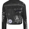 Los Angeles Dodgers Sketchbook Black Leather Jacket for Women