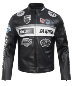 Los Angeles Kings Moto Black Leather Jacket