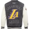 NBA Los Angeles Lakers Rebel Athletics Denim Varsity Jacket