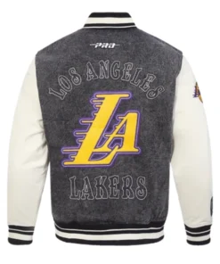 NBA Los Angeles Lakers Rebel Athletics Denim Varsity Jacket