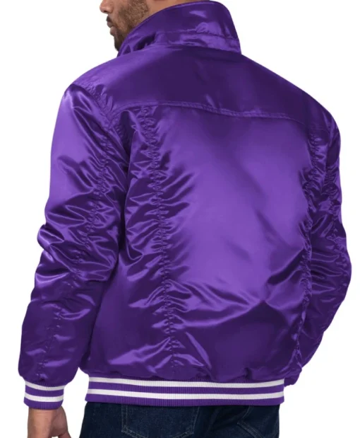 LA Lakers Starter Purple Trucker Satin Jacket