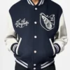 Louis Vuitton Navy and White Wool Varsity Letterman Jacket