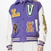 Louis Vuitton Purple and White Varsity Jacket