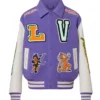 Louis Vuitton Purple and White Full-Snap Varsity Jacket - Unisex 