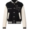Shop Louis Vuitton Signature Black and White Varsity Blouson Jacket