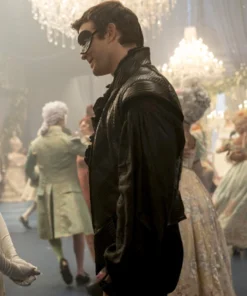 Benedict Bridgerton Tv Series Bridgerton S04 Luke Thompson Black Leather Vest