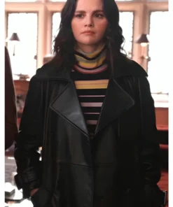 Selena Gomez Only Murders In The Building S5 Leather Black Trench Coat