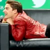 Matpat Authorized Signature Red Leather Jacket