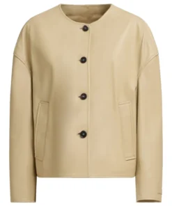 Molly Novak TV-Series Loot S03 Maya Rudolph CreamTan Leather Jacket