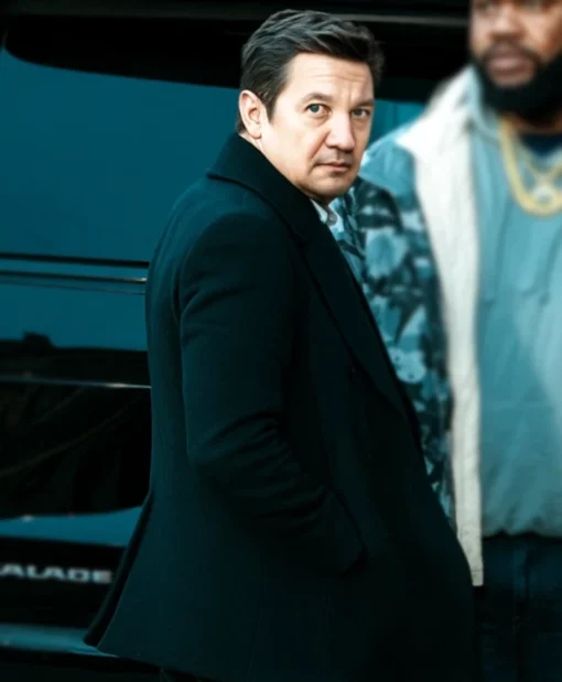 Mayor Of Kingstown S4 Jeremy Renner Black Wool Coat