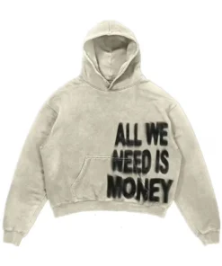 All We Need is Money Beige Hoodie