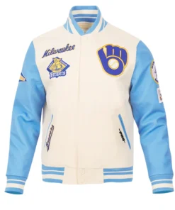 Milwaukee Brewers Retro Classic Rib Wool Varsity Jacket