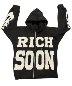 Rich Soon Unisex Zip-Up Black Hoodie