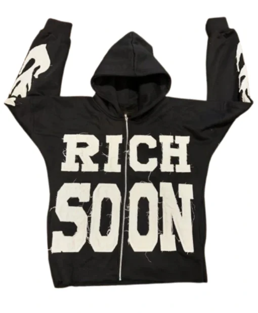 Rich Soon Unisex Zip-Up Black Hoodie