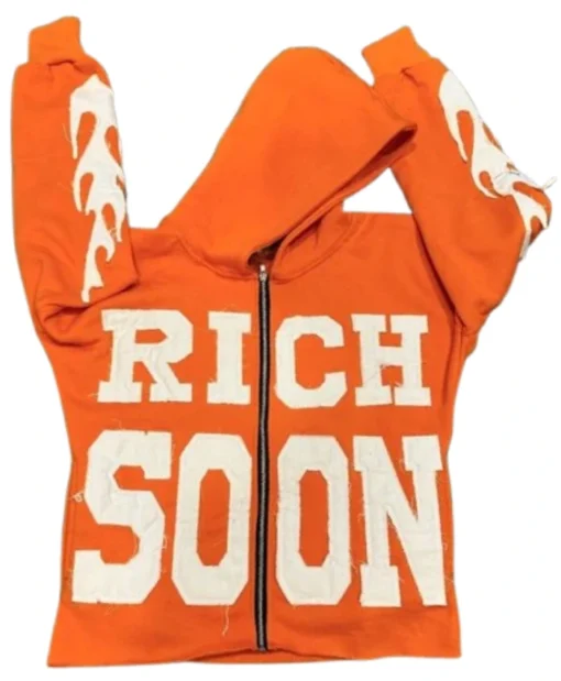 Rich Soon Unisex Zip-Up Orange Hoodie