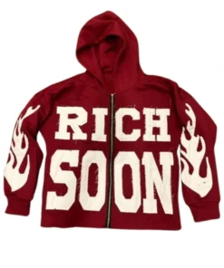 Rich Soon Unisex Zip-Up Red Hoodie