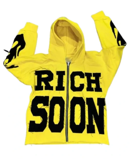 Rich Soon Unisex Zip-Up Yellow Hoodie