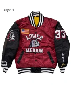 Kobe Bryant Lower Merion Red and Black Jacket