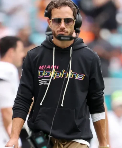 Shop Miami Dolphins 2025 Mike McDaniel Crucial Catch Black Hoodie