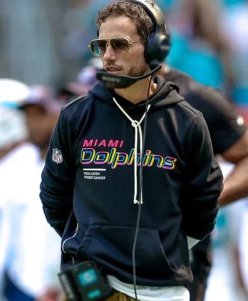 Miami Dolphins 2025 Mike McDaniel Crucial Catch Black Hoodie