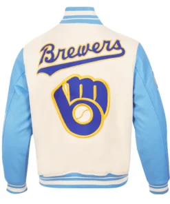 Men and Women Milwaukee Brewers Retro Classic Rib Wool Varsity Jacket