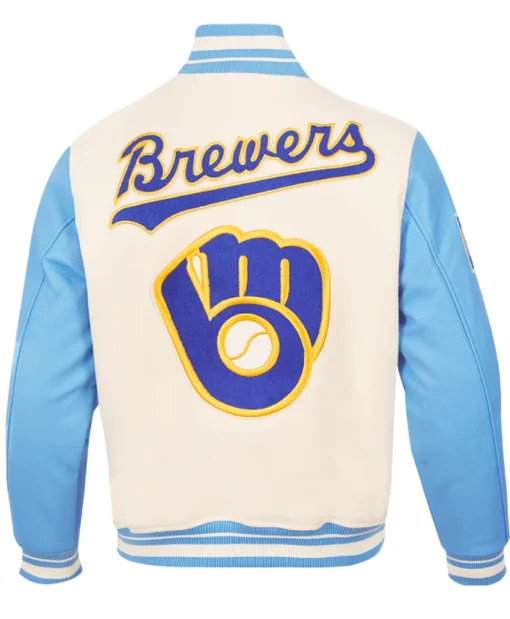 Men and Women Milwaukee Brewers Retro Classic Rib Wool Varsity Jacket