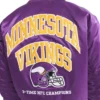 Full-Snap Minnesota Vikings Varsity Bomber Purple Satin Jacket