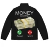 Money is Calling Quilted Puffer Black Jacket For Men and Women