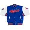 Shop Montreal Expos Blue and White WoolLeather Varsity Jacket