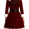 Mrs. Claus Red Velvet Dress For 2025 Christmas