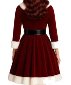 Mrs. Claus Red Velvet Dress For 2025 Christmas