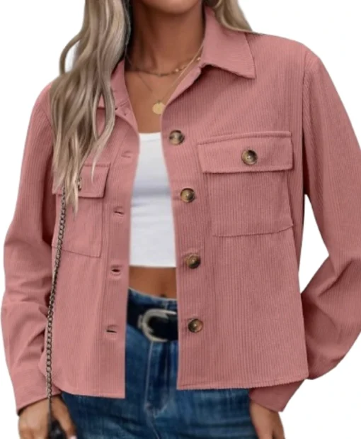 Dakota Guppy Murder in a Small Town S02 Holly Alberg Pink Corduroy Jacket