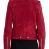 Murder in a Small Town Season 2 Red Suede Leather Biker Jacket