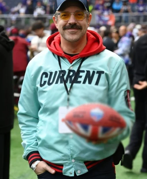Jason Sudeikis CURRENT Satin Turquoise Jacket