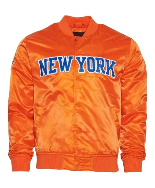 Order this New York Knicks Orange Satin Jacket For Men and Women