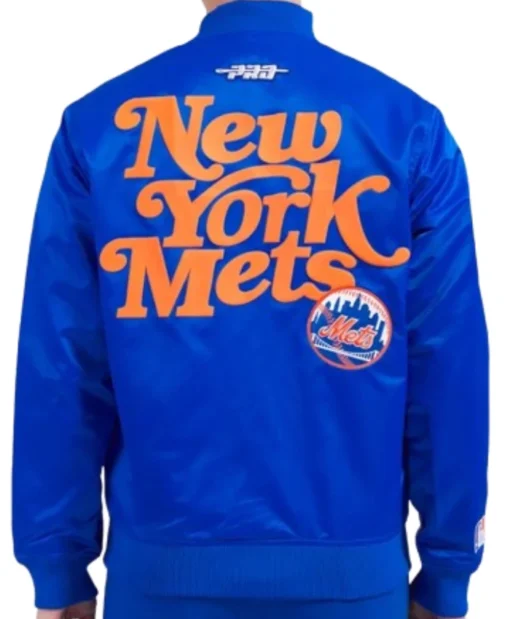 New York Mets Souvenir Full-Snap Royal Satin Jacket
