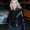 Lucy Boynton New York City 2025 Black Leather Jacket