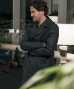 Play Dirty Movie 2025 Nat Wolff Kincaid Black Wool Coat
