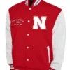 Nebraska Huskers Scarlet and White Varsity Jacket