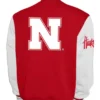 Nebraska Huskers Full-Snap Scarlet and White Fleece Varsity Jacket