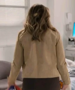 Majella Davis TV-Series Neighbours 2025 Krista Tanaka Brown Suede Leather Jacket