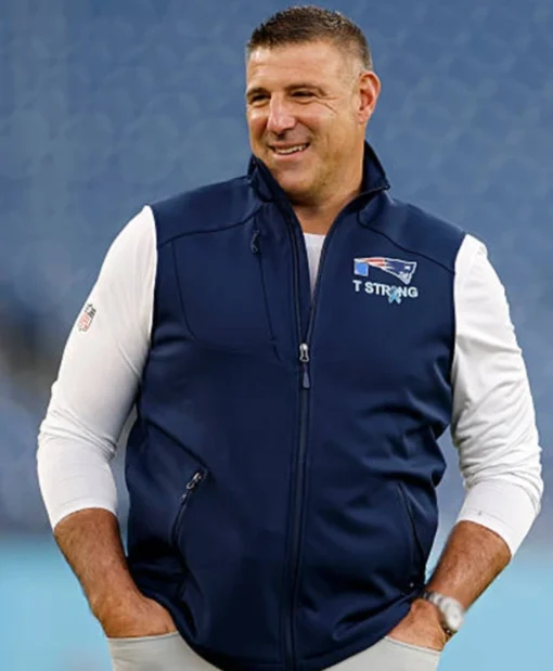 Mike Vrabel New England Patriots 2025 Coach Navy Blue Vest
