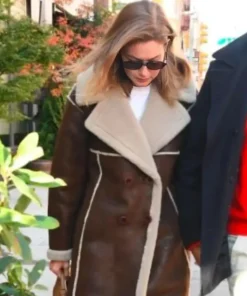 Gigi Hadid New York City 2025 Shearling Coat