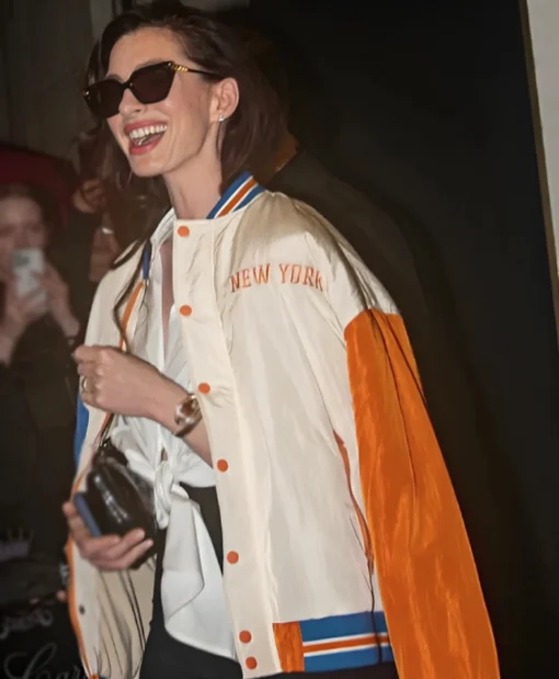 Anne Hathaway Knicks Jacket